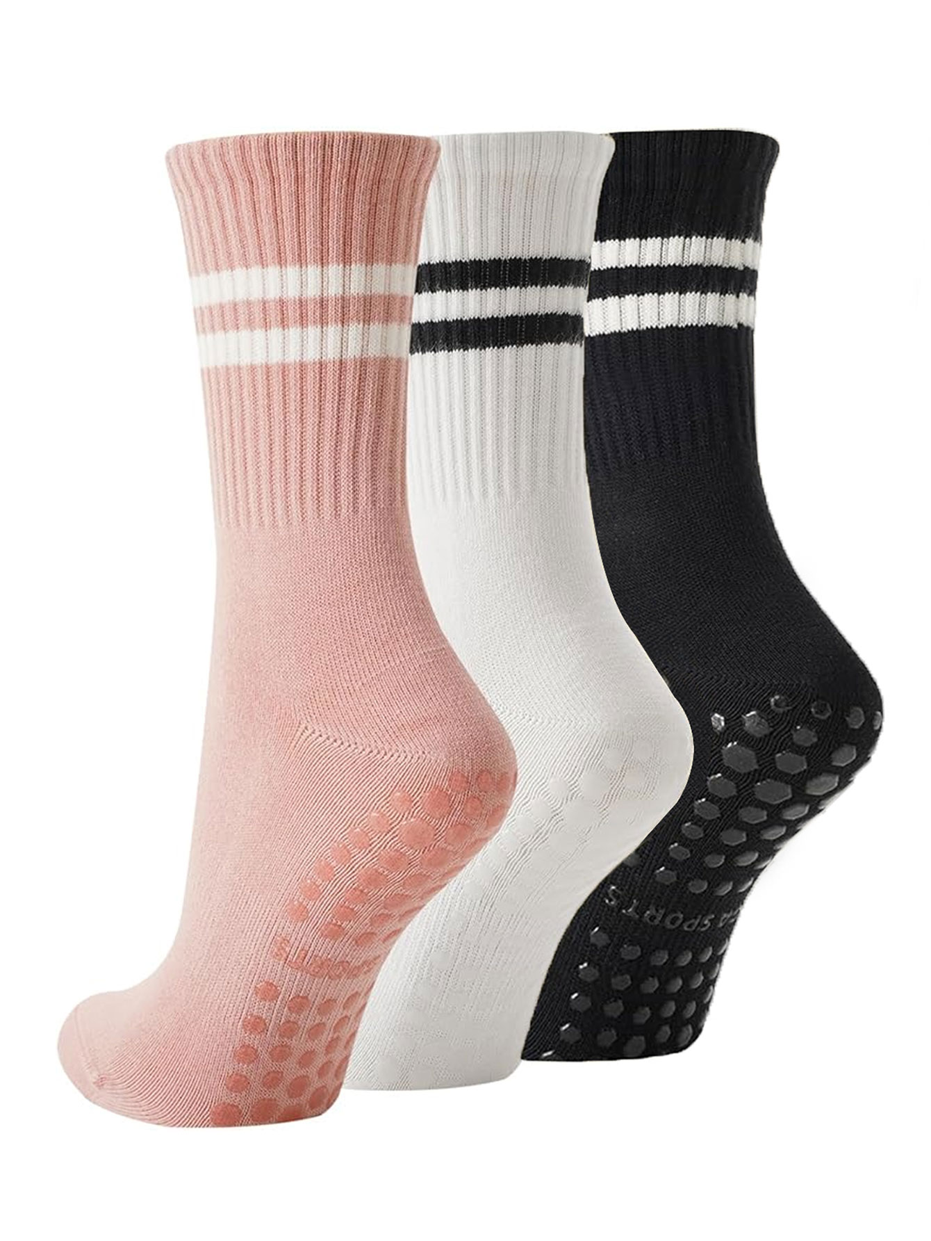 Grip Sock Yoga - 3 Pairs of Yoga Socks, Non-Slip