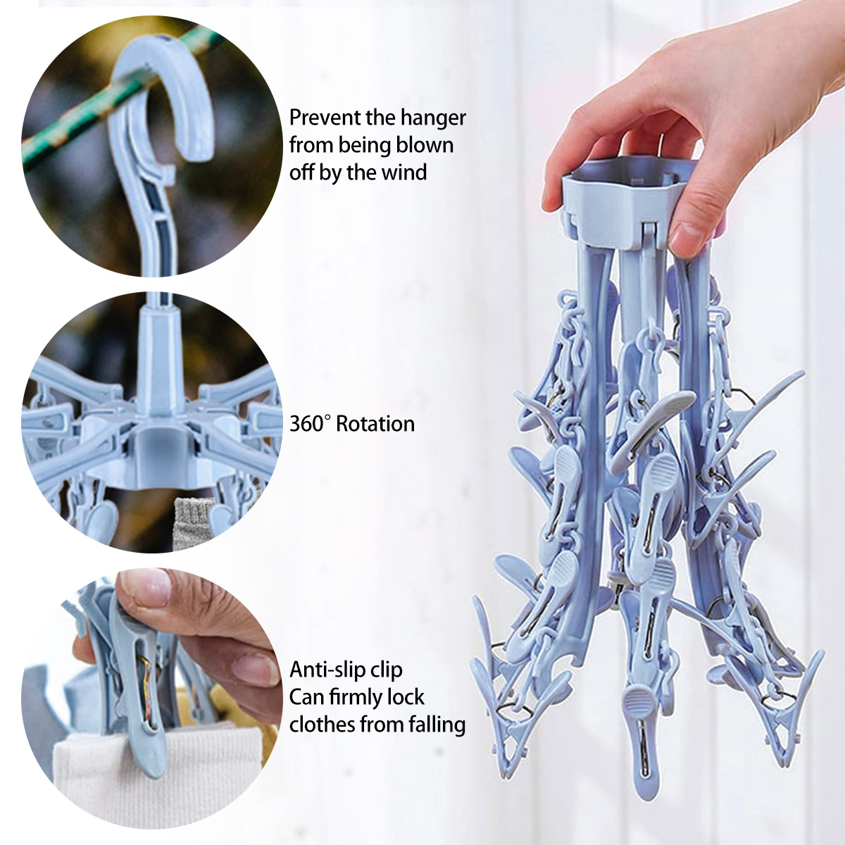 24 Clips Folding Clothes Dryer - Sock Organizer Tray ulasan dan harga