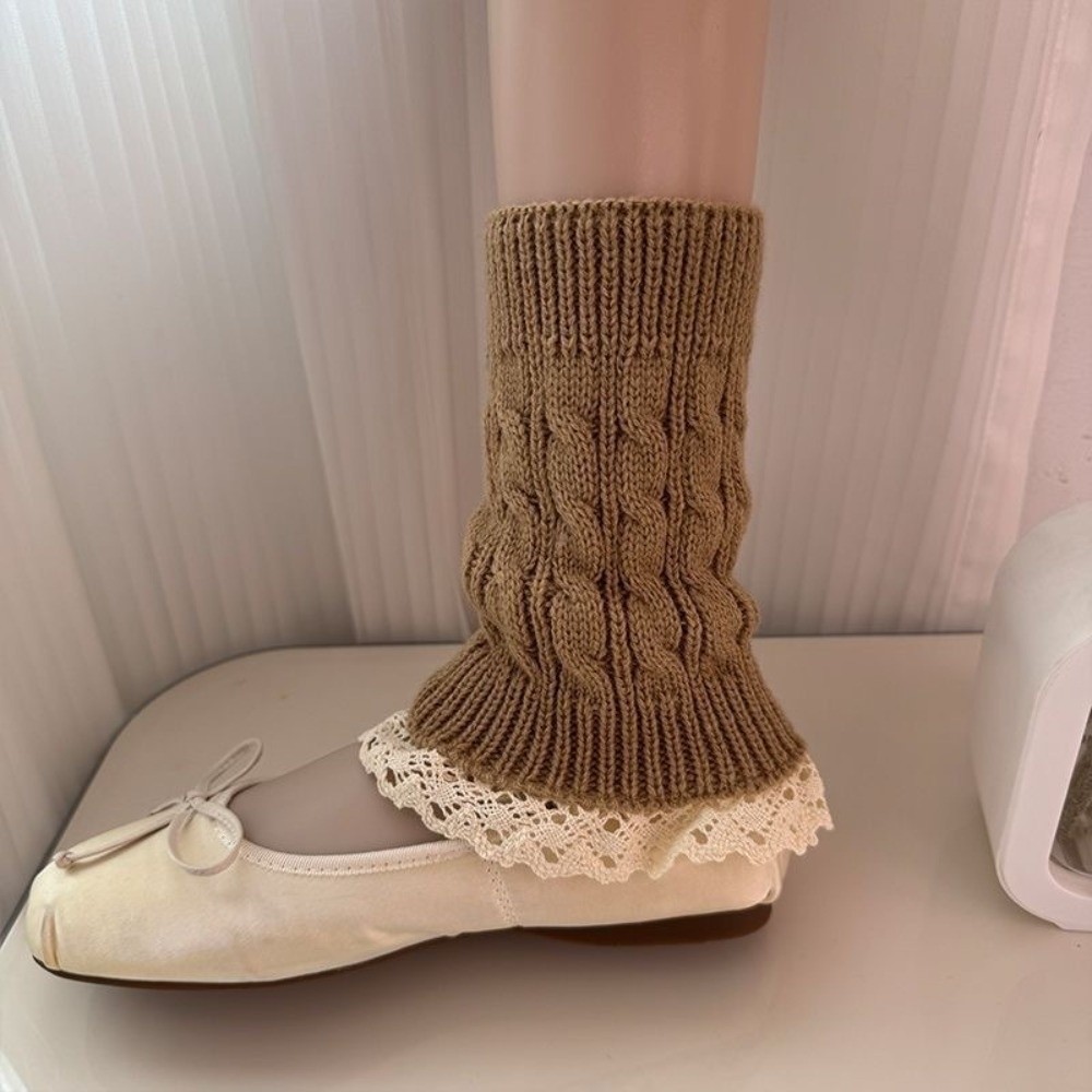 Vintage Lace Ruffle Hem Knit L - Boot Sock Slouchy ulasan dan harga