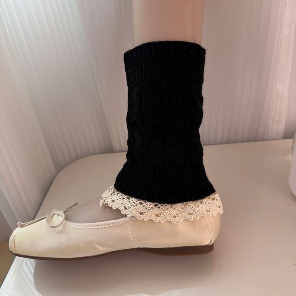 Vintage Lace Ruffle Hem Knit L - Boot Sock Slouchy ulasan dan harga